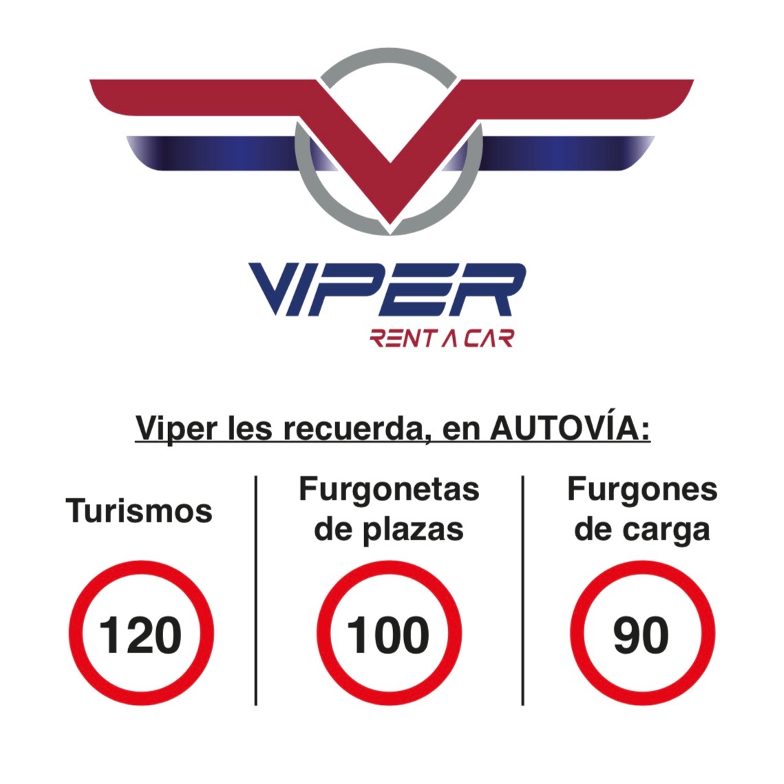 Velocidad máxima en autovía Viper Rent